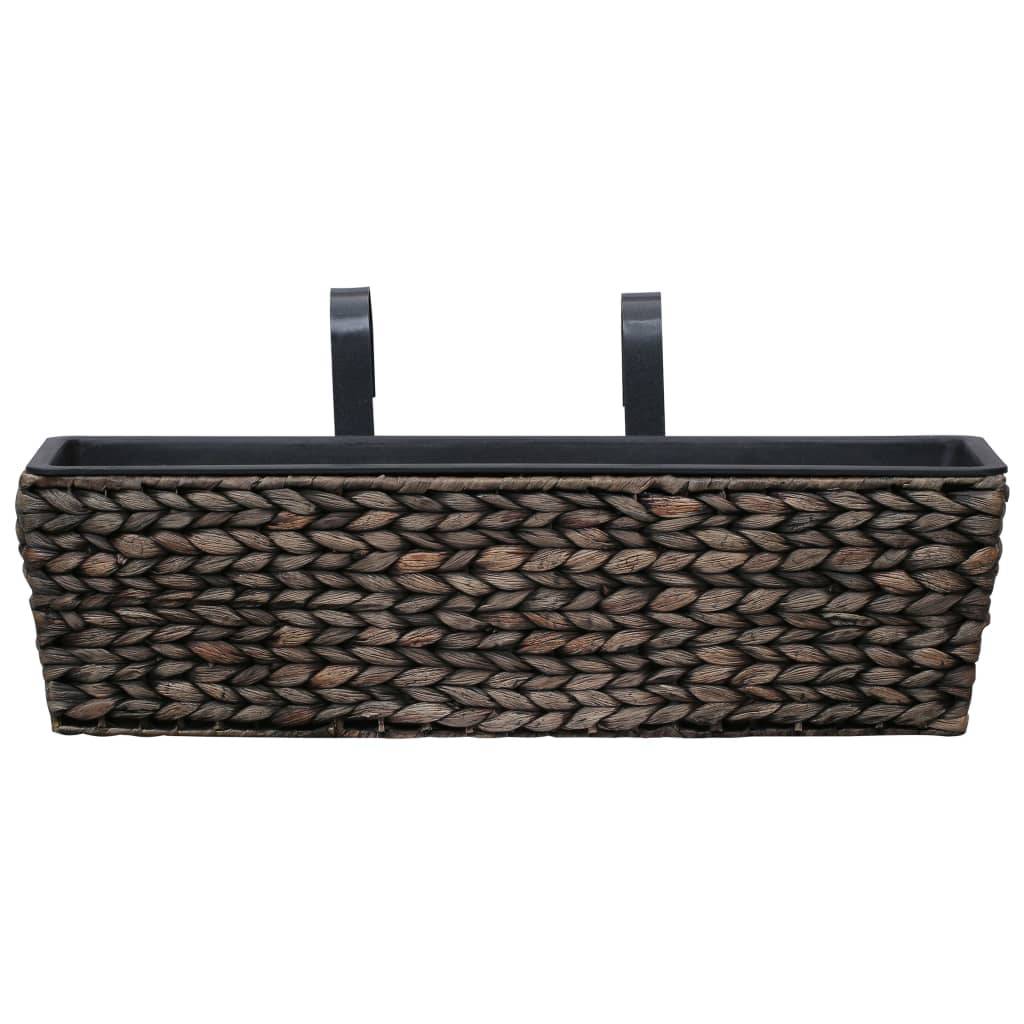 ComfortXL - Set de 2 Bacs à Fleurs Jacinthe d'Eau Tressée pour Balcon Intérieur Marron – ComfortXL Outdoor Living - Image 6