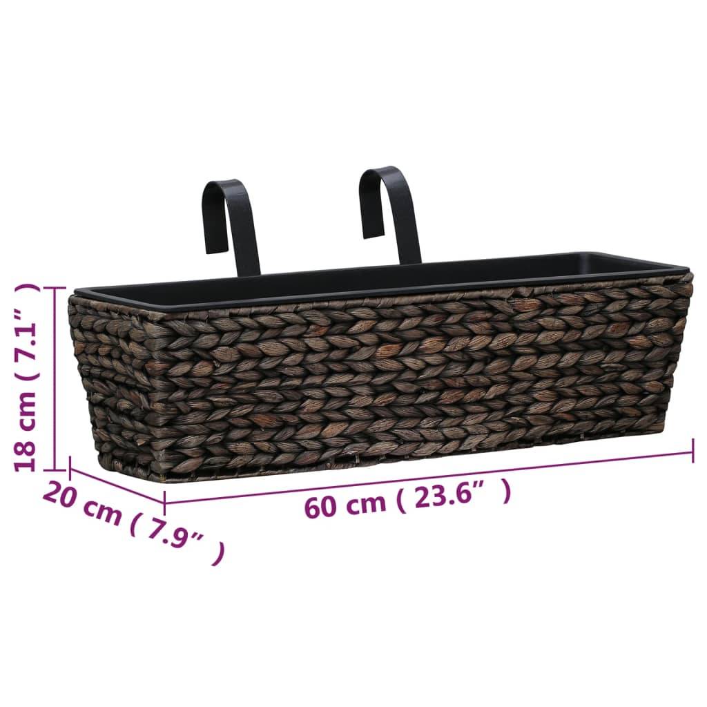 ComfortXL - Set de 2 Bacs à Fleurs Jacinthe d'Eau Tressée pour Balcon Intérieur Marron – ComfortXL Outdoor Living - Image 9