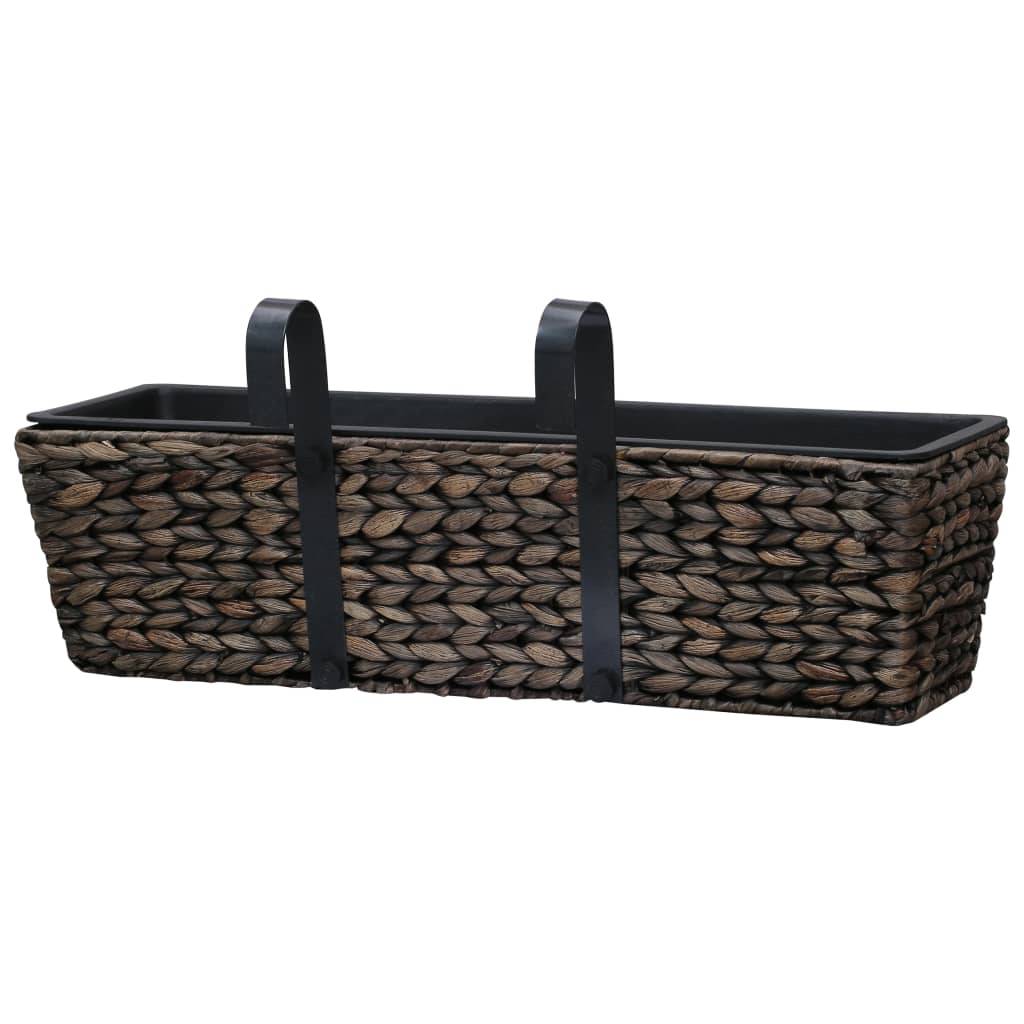 ComfortXL - Set de 2 Bacs à Fleurs Jacinthe d'Eau Tressée pour Balcon Intérieur Marron – ComfortXL Outdoor Living - Image 7