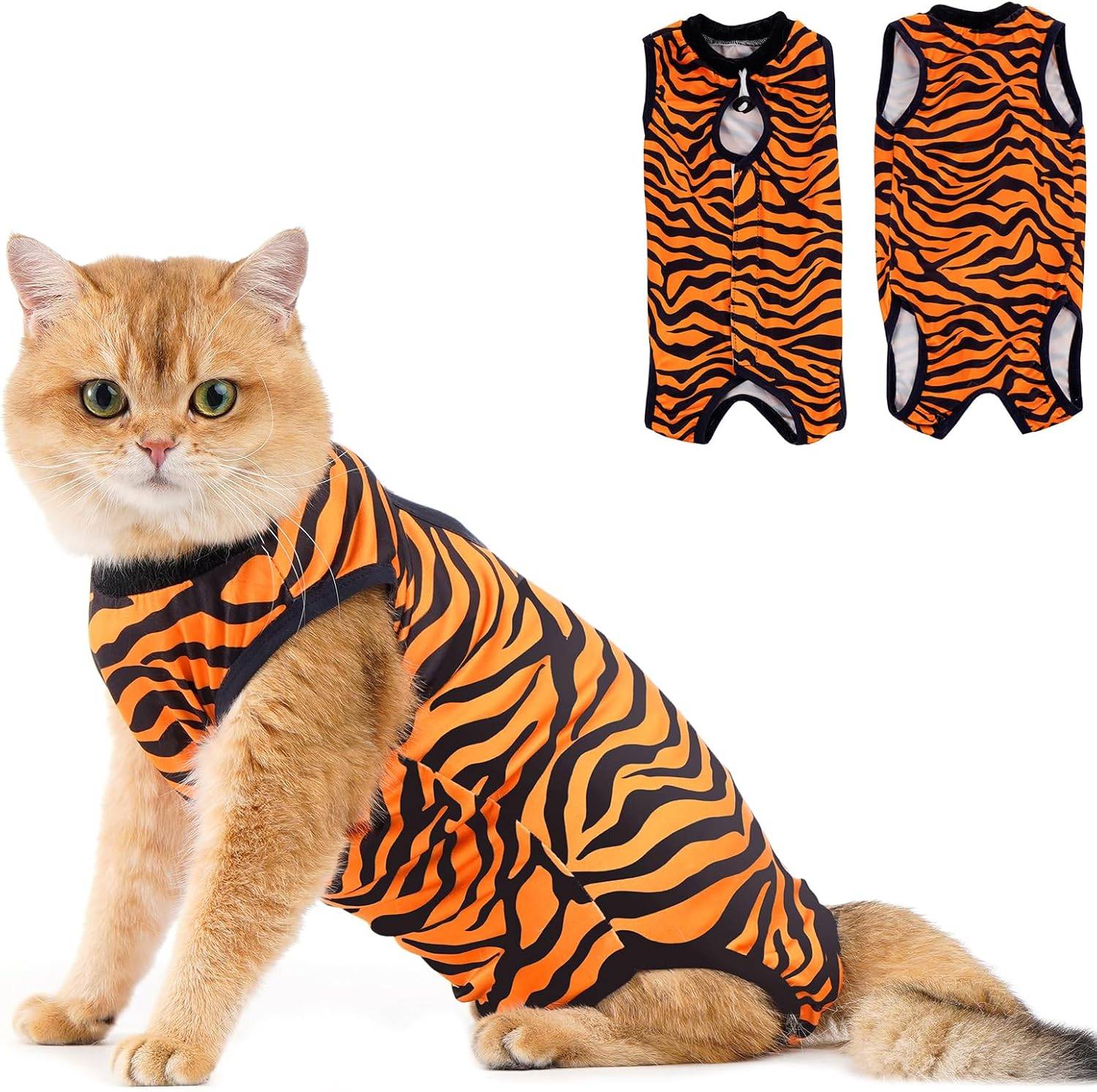 Combinaison de Récupération pour Chat Anti Léchage Tigre L