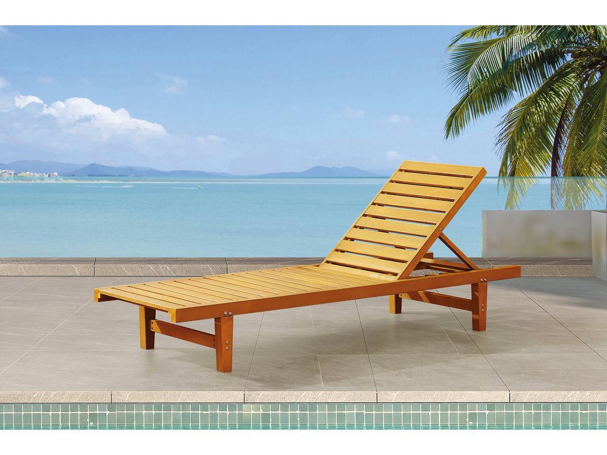 Habitat Et Jardin - Lot De 2 Bains De Soleil En Bois "rawai" - Marron Clair -habitat Et Jardin - Imagen 2