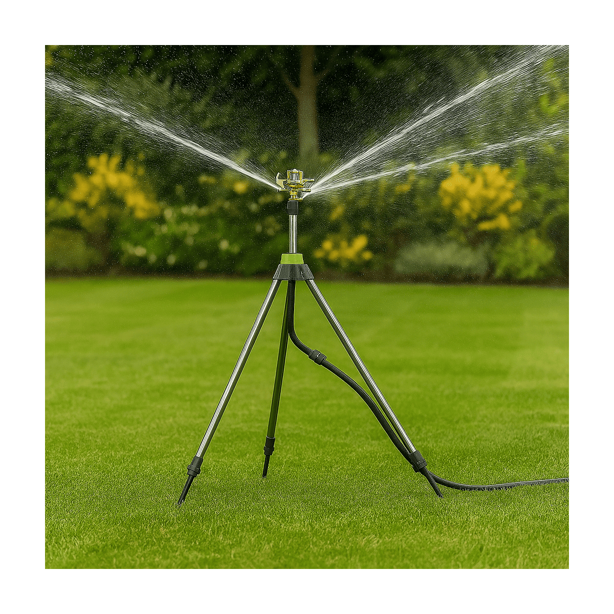 Arroseur de jardin rotatif sur trépied Alu Portée max 14 m Raccord rapide VITO - Image 2