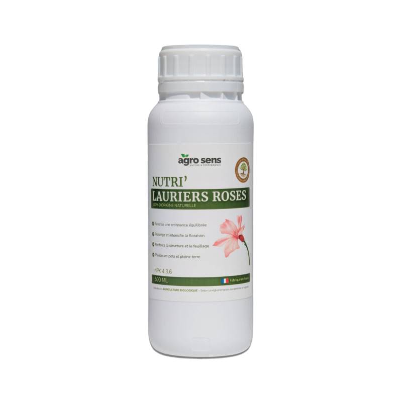 Nutri Lauriers Roses - Engrais liquide pour lauriers roses et bougainvilliers - 500 ml (250 litres de préparation) - Image 1