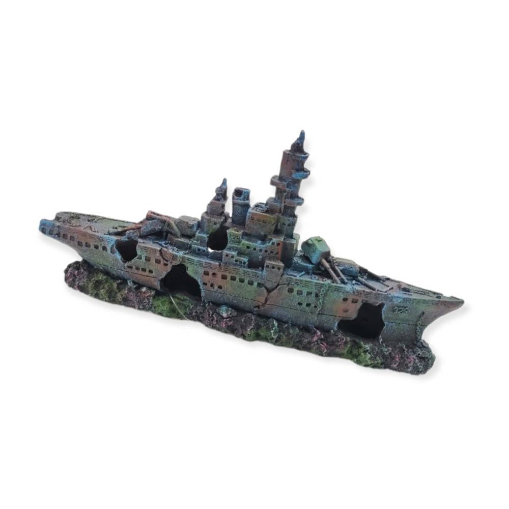 Bateau gris épave 23 x 4 x 11cm, ropa, Décoration aquarium. - Imagen 4