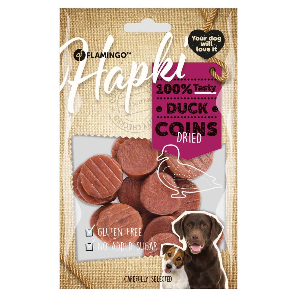 Friandise pièces canard Hapki BBQ pour chien 85 g sans gluten - Imagen 2