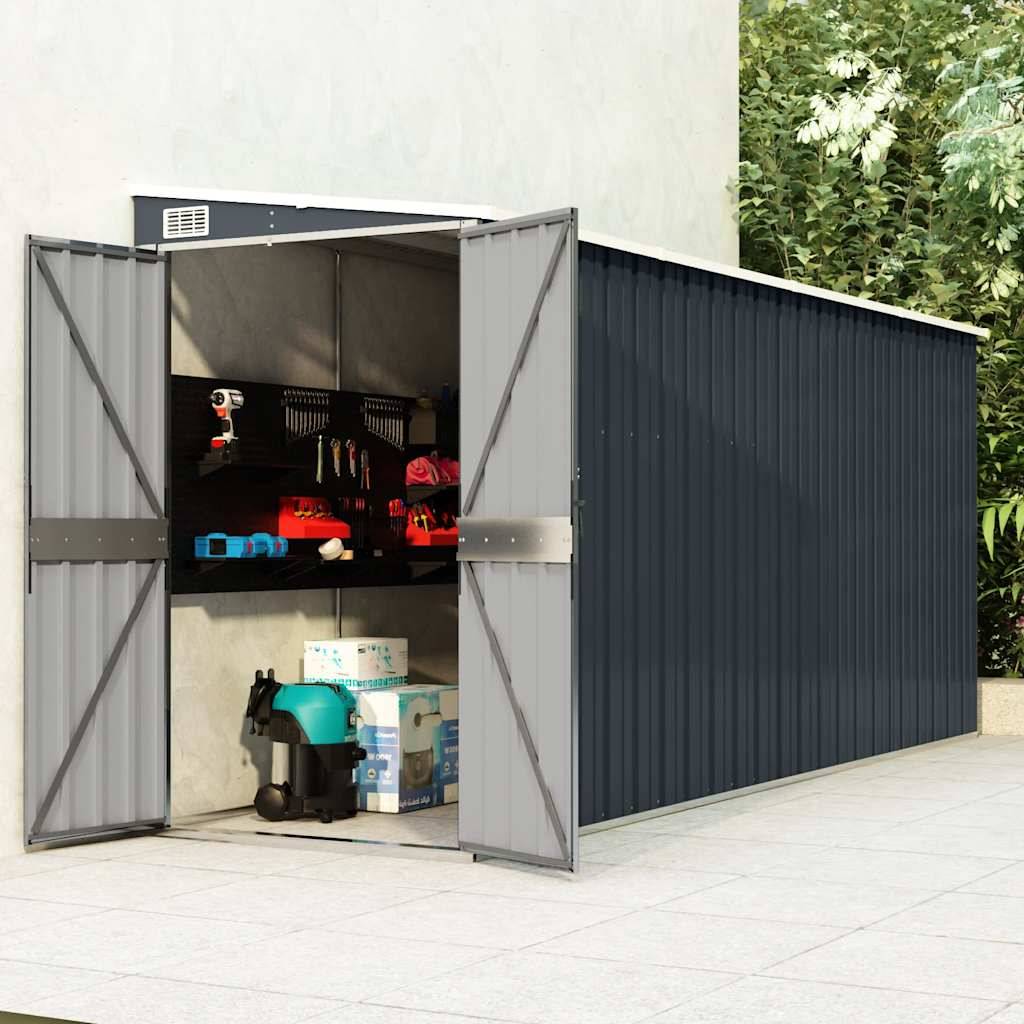 Vidaxl - Abri de jardin mural Anthracite 118x382x178 cm Acier 4.5m² vidaXL 316231 - Image 1