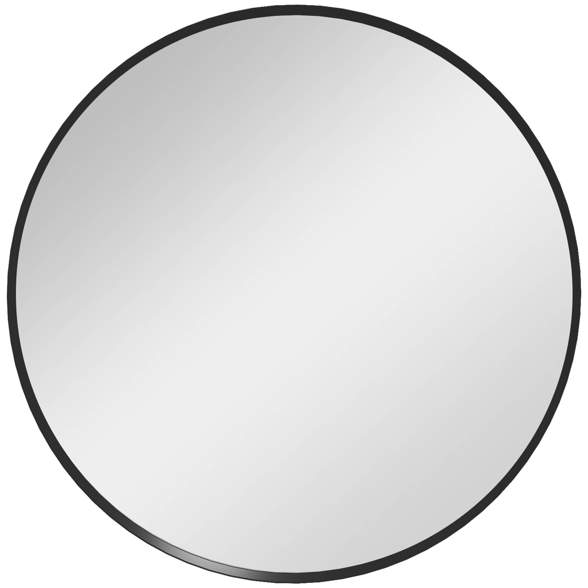 ComfortXL - Miroir Mural Rond Cadre Aluminium Salle de Bain Salon Ø61cm Noir - ComfortXL Outdoor Living - Image 2