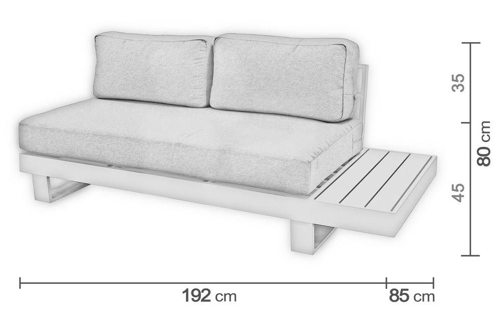 Hevea - Salon de jardin MENFIS - anthracite, tissus gris - 4 à 6 places Hevea - Image 4