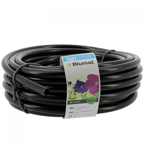 Tuyau d'alimentation BLUMAT noir 8mm - Rouleau de 10 mètres