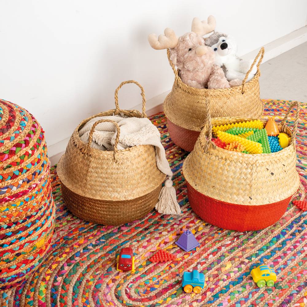 Aubry Gaspard - Tapis ovale coloré en jute et coton India 180 x 120 cm - Imagen 2