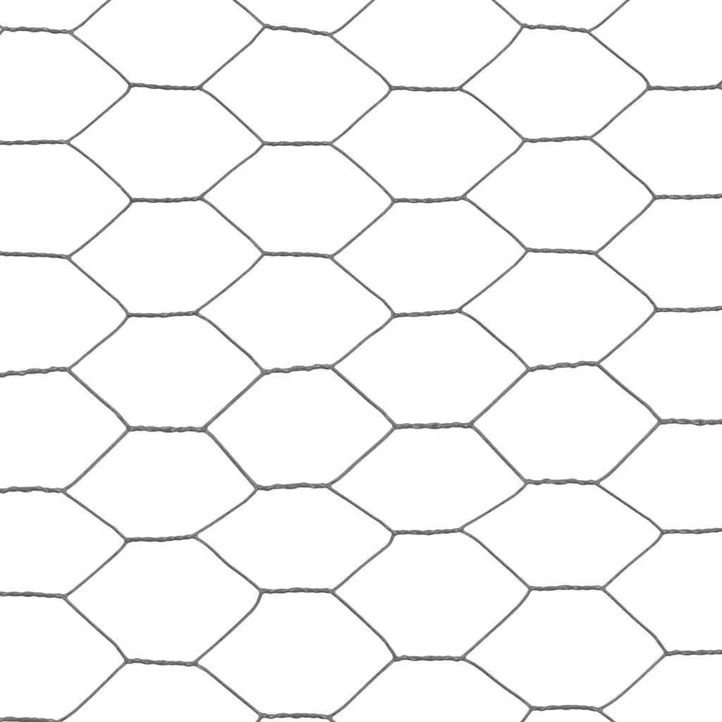 ComfortXL - Grillage Poule Acier PVC Jardin Protection Animaux 13mm 25x1,2m Gris - ComfortXL Outdoor Living - Image 4