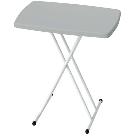 Table de jardin pliante métal et résine hauteur réglable gain de place gris foncé - ComfortXL Outdoor Living - Image 2