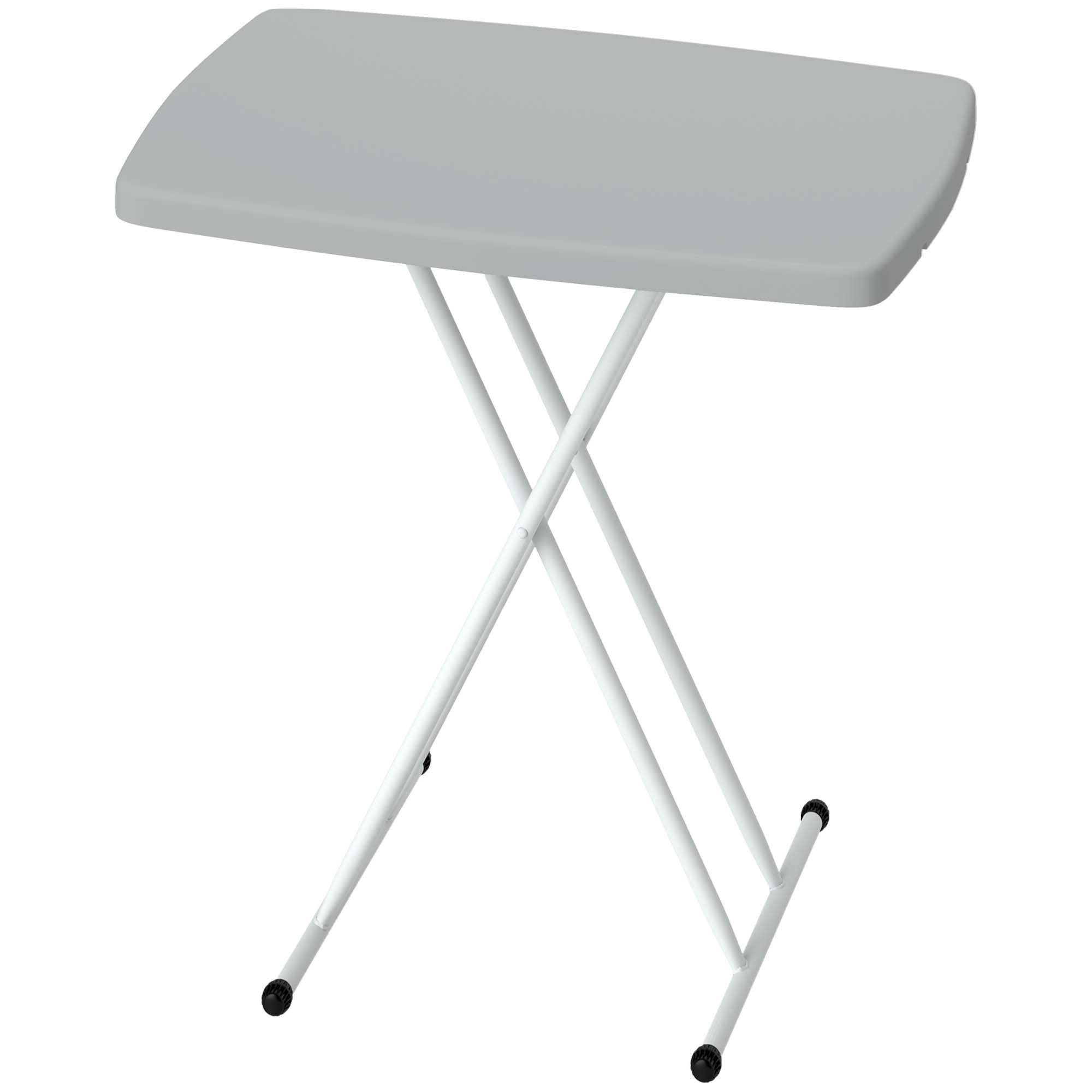 Table de jardin pliante métal et résine hauteur réglable gain de place gris foncé - ComfortXL Outdoor Living - Image 2