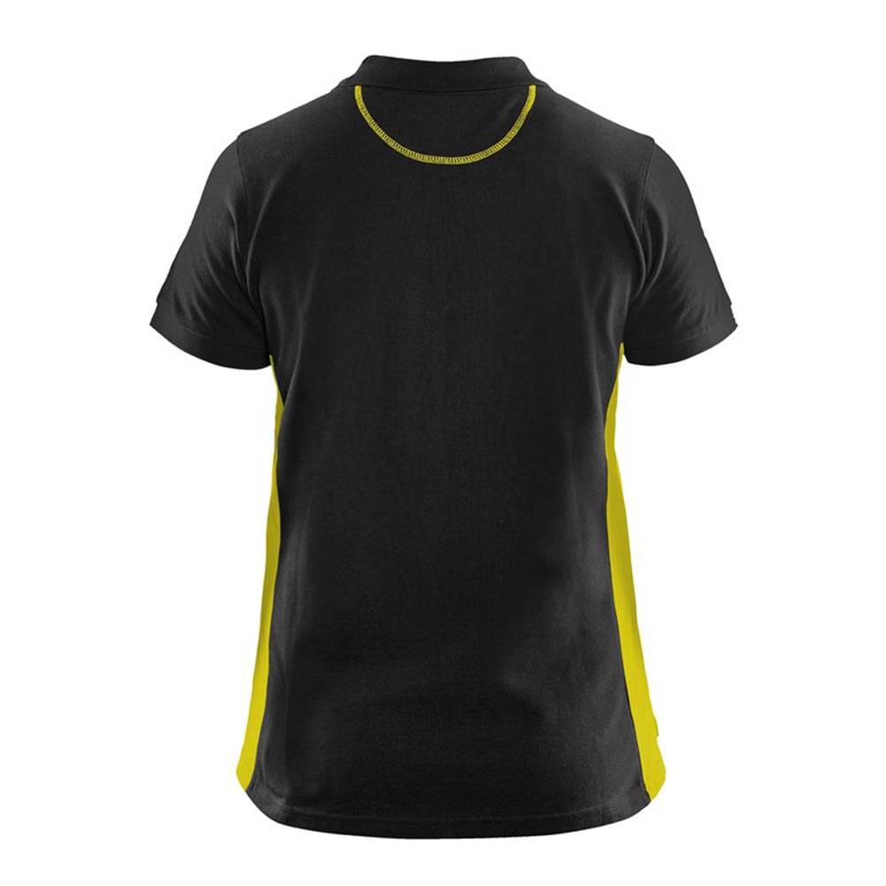 Polo de travail Femme Blaklader Noir Epaules Jaunes XL - Image 4