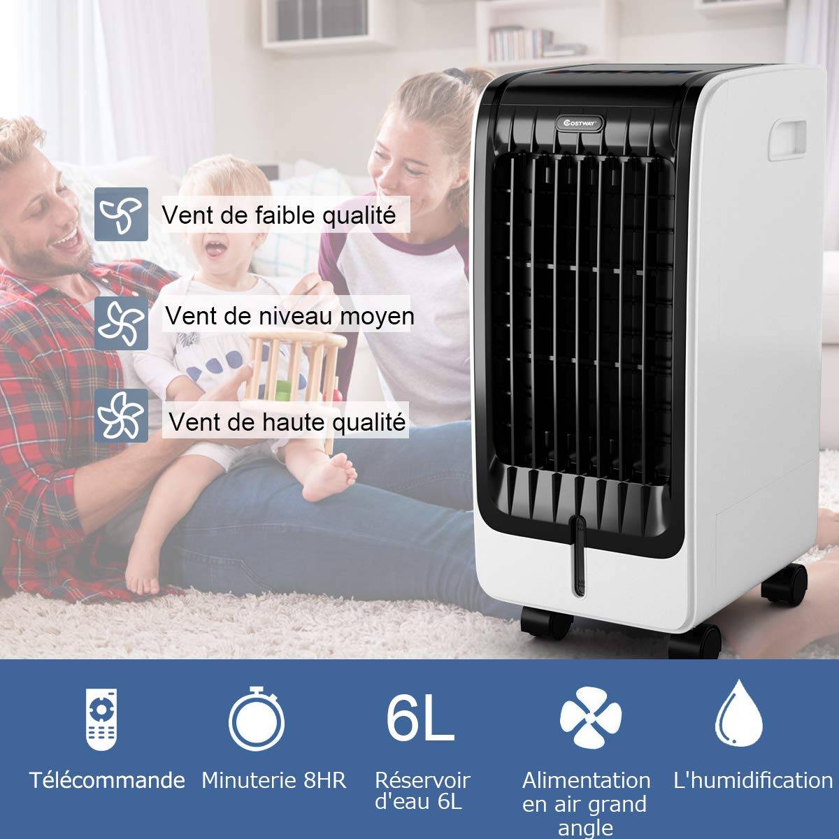 Rafraîchisseur d'Air, Climatiseur Mobile sans Évacuation 6L, Auto — free download