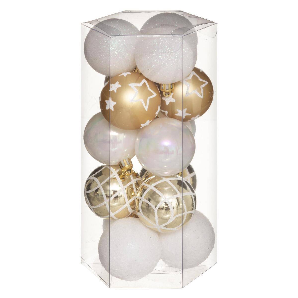 Fééric Lights & Christmas - Boules de Noël "Colorama de Noël" lot de 15 en plastique D5cm - Feeric Lights & Christmas