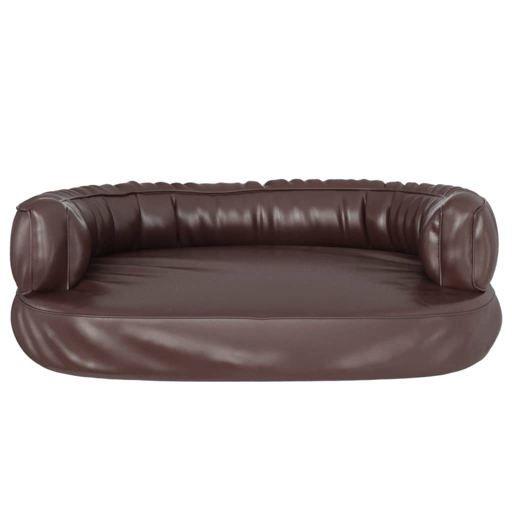 Vidaxl - Lit pour chien ergonomique Mousse Marron 60x42 cm Similicuir vidaXL 171319 - Imagen 5