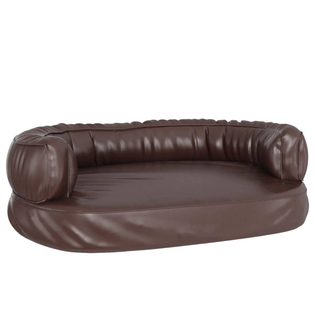 Vidaxl - Lit pour chien ergonomique Mousse Marron 60x42 cm Similicuir vidaXL 171319 - Imagen 2