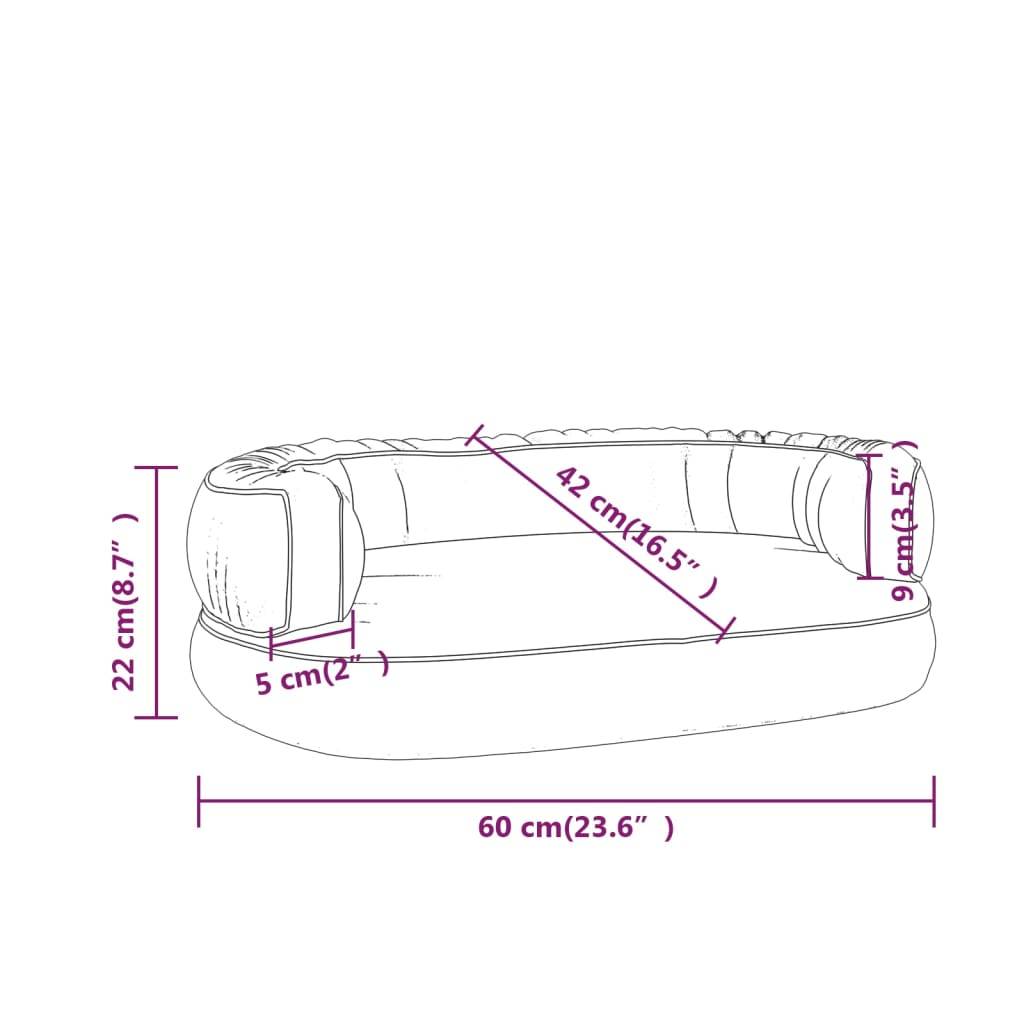 Vidaxl - Lit pour chien ergonomique Mousse Marron 60x42 cm Similicuir vidaXL 171319 - Imagen 3