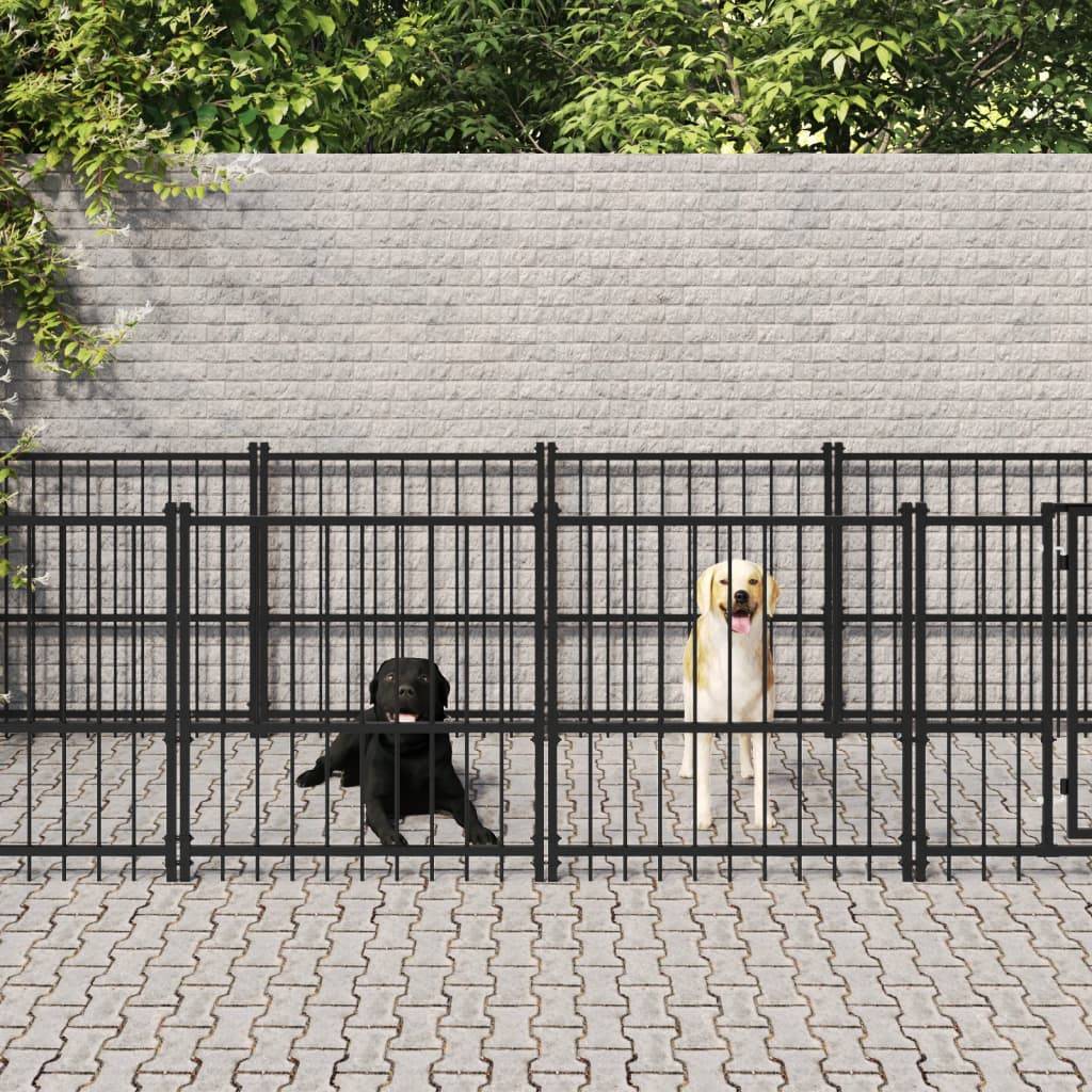 Vidaxl - Chenil d'extérieur pour chiens Acier 18,77 m² vidaXL 3124606 - Imagen 1