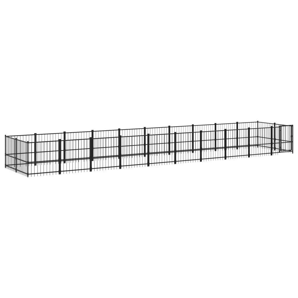 Vidaxl - Chenil d'extérieur pour chiens Acier 18,77 m² vidaXL 3124606 - Imagen 2