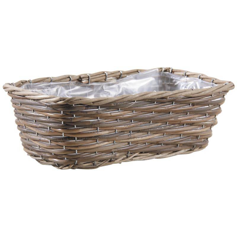 Aubry Gaspard - Jardinière rectangle en poelet gris 40 cm - Aubry Gaspard