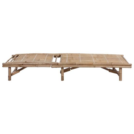 Bain de soleil - Transat - Chaise longue avec coussin Bambou - MEUBLE PRO-JU6325 - Image 4