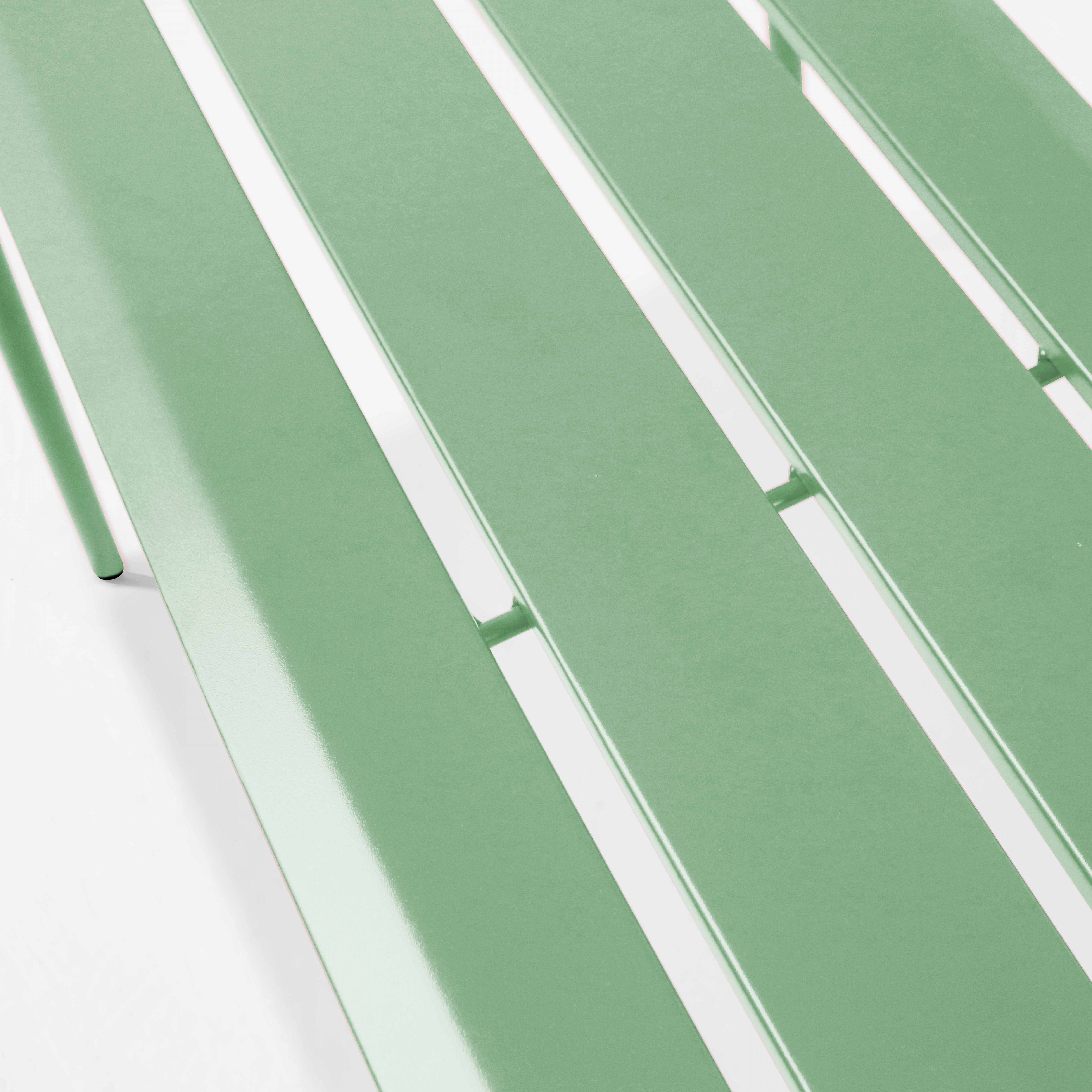 Oviala - Banc de jardin en acier vert sauge Palavas - Oviala - Imagen 5