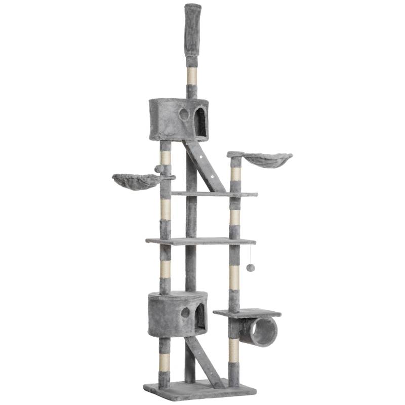 Arbre à Chat Géant Plafond Réglable 240-260cm pour Grands Chats Gris Clair - ComfortXL Outdoor Living - Image 7