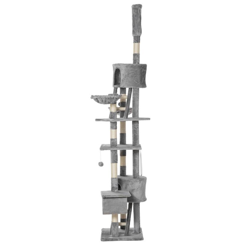 Arbre à Chat Géant Plafond Réglable 240-260cm pour Grands Chats Gris Clair - ComfortXL Outdoor Living - Image 8
