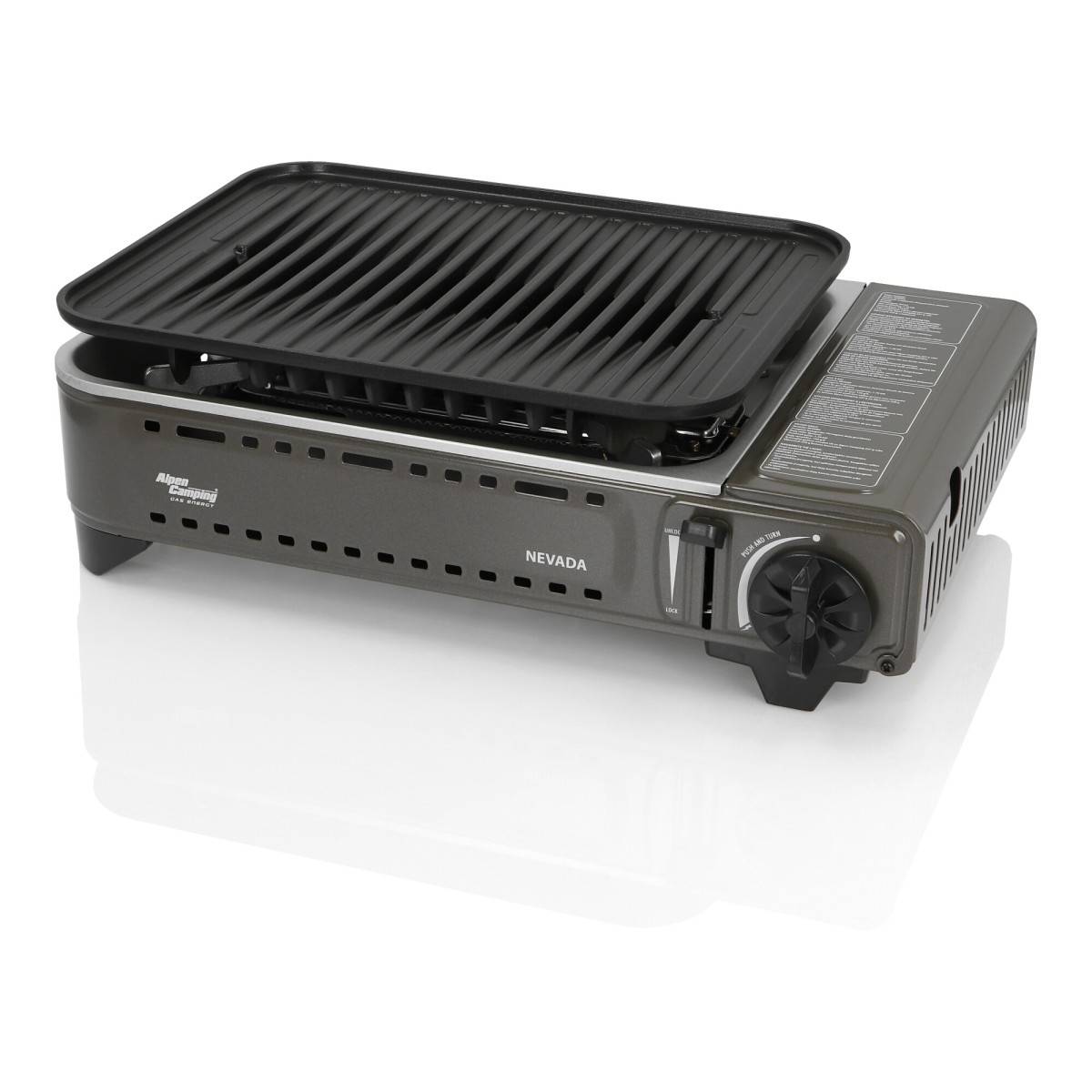 Barbecue à gaz Portable Grill 1780W + 8 Cartouches Gaz Butane Allumage Piezo + Mallette Camping ALPEN - Image 6