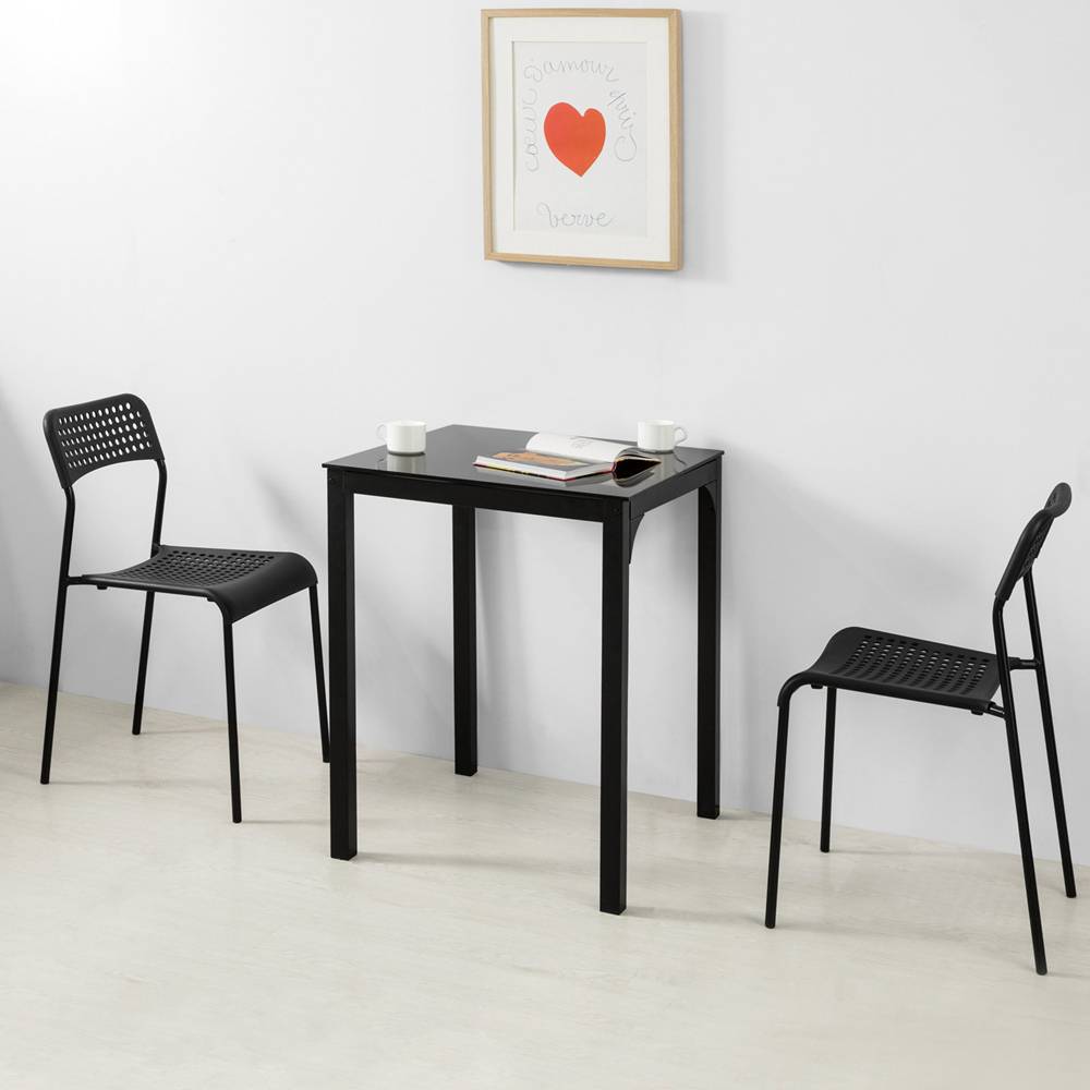 Sobuy - Table à Manger Carrée Table de Cuisine Table à Dîner Noire - 60 x 60 x 75 cm Carrée Pieds en Acier Robuste SoBuy - Imagen 7