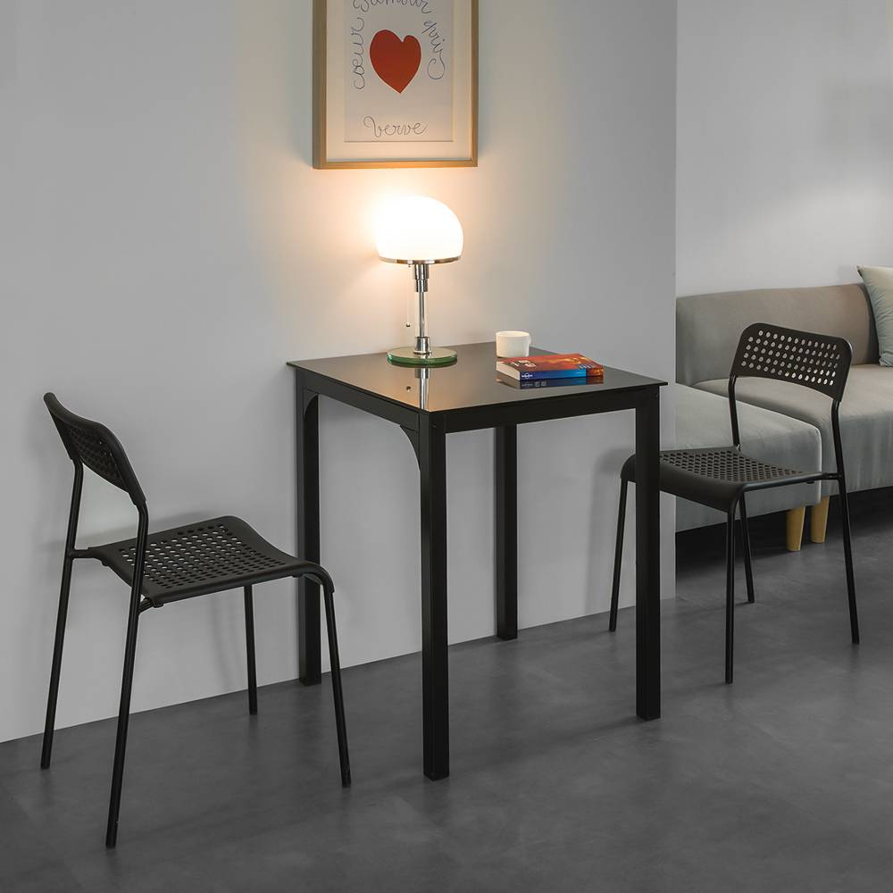 Sobuy - Table à Manger Carrée Table de Cuisine Table à Dîner Noire - 60 x 60 x 75 cm Carrée Pieds en Acier Robuste SoBuy - Imagen 2