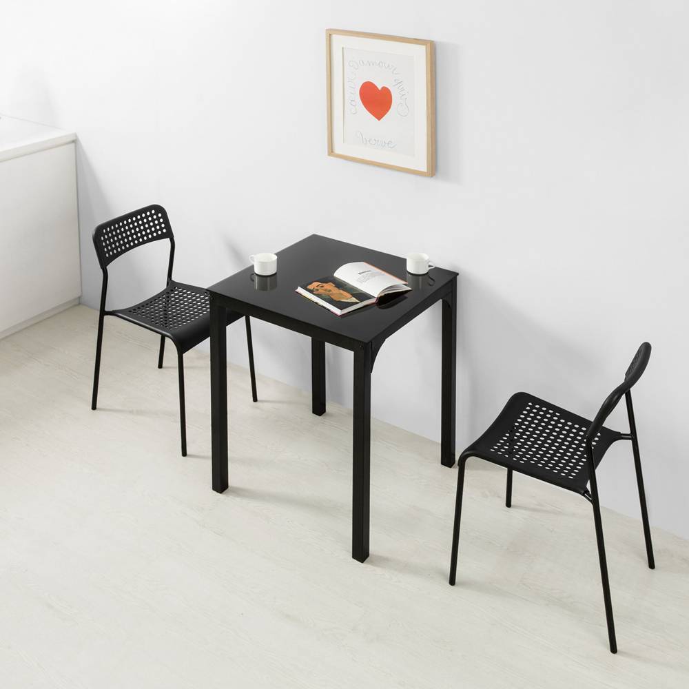 Sobuy - Table à Manger Carrée Table de Cuisine Table à Dîner Noire - 60 x 60 x 75 cm Carrée Pieds en Acier Robuste SoBuy - Imagen 6