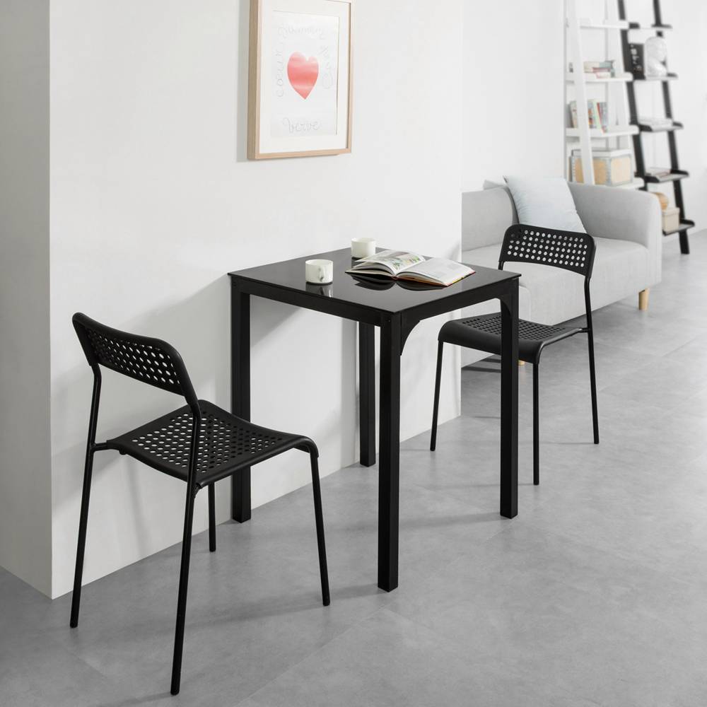 Sobuy - Table à Manger Carrée Table de Cuisine Table à Dîner Noire - 60 x 60 x 75 cm Carrée Pieds en Acier Robuste SoBuy - Imagen 10