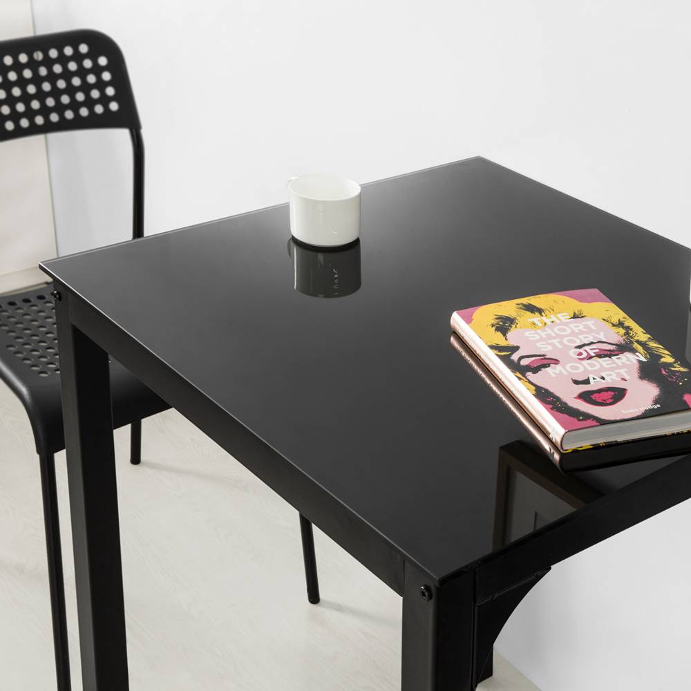 Sobuy - Table à Manger Carrée Table de Cuisine Table à Dîner Noire - 60 x 60 x 75 cm Carrée Pieds en Acier Robuste SoBuy - Imagen 4