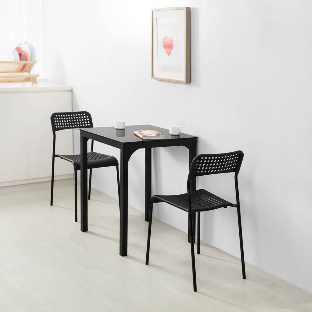 Sobuy - Table à Manger Carrée Table de Cuisine Table à Dîner Noire - 60 x 60 x 75 cm Carrée Pieds en Acier Robuste SoBuy - Imagen 9