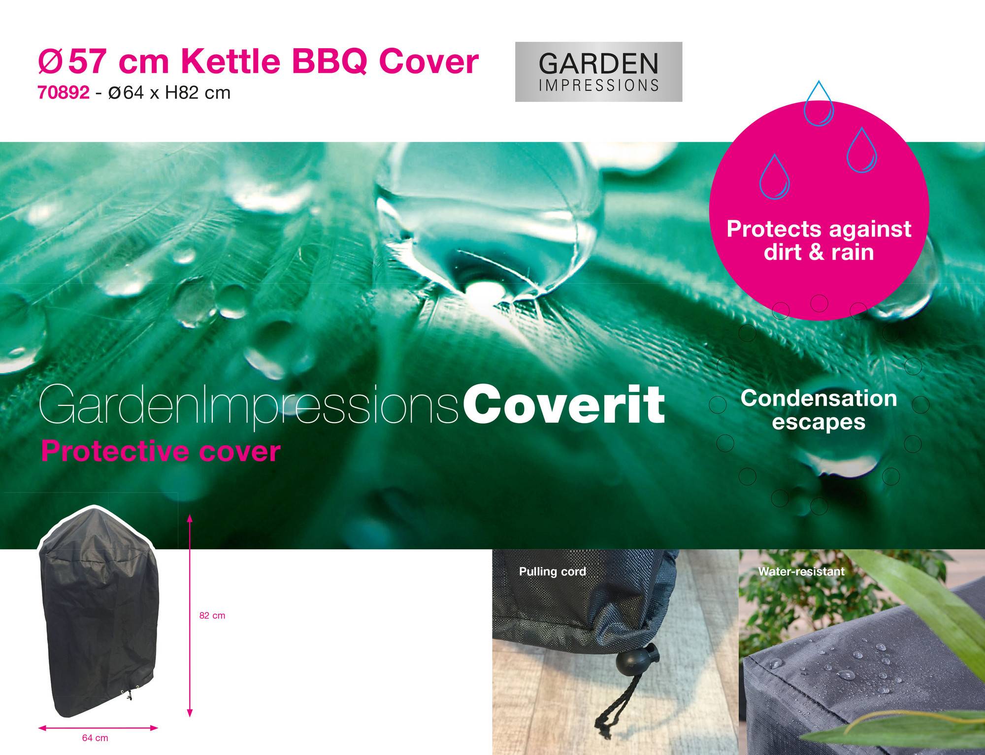 Garden Impressions - Housse Coverit bbq ronde - Ø 64 x H 82 - Garden Impressions - Imagen 1