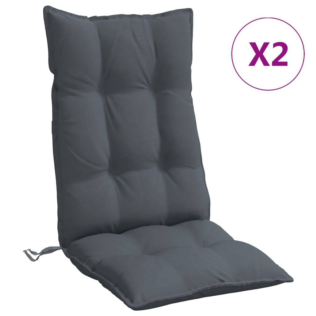 Coussins de chaise à dossier haut polyester anthracite 120 x 50 x 7 cm, poids:3.75kg - PANGIVO - Image 2