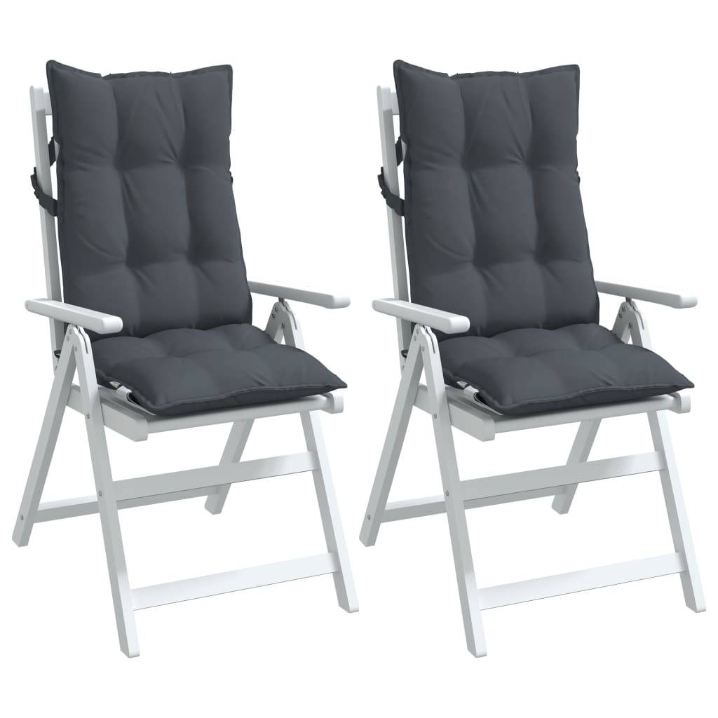 Coussins de chaise à dossier haut polyester anthracite 120 x 50 x 7 cm, poids:3.75kg - PANGIVO - Image 4