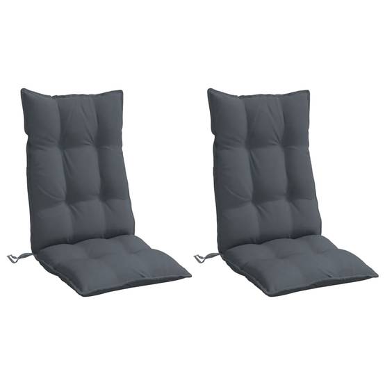 Coussins de chaise à dossier haut polyester anthracite 120 x 50 x 7 cm, poids:3.75kg - PANGIVO - Image 3