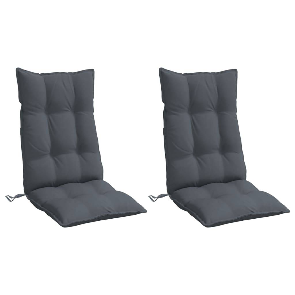 Coussins de chaise à dossier haut polyester anthracite 120 x 50 x 7 cm, poids:3.75kg - PANGIVO - Image 3
