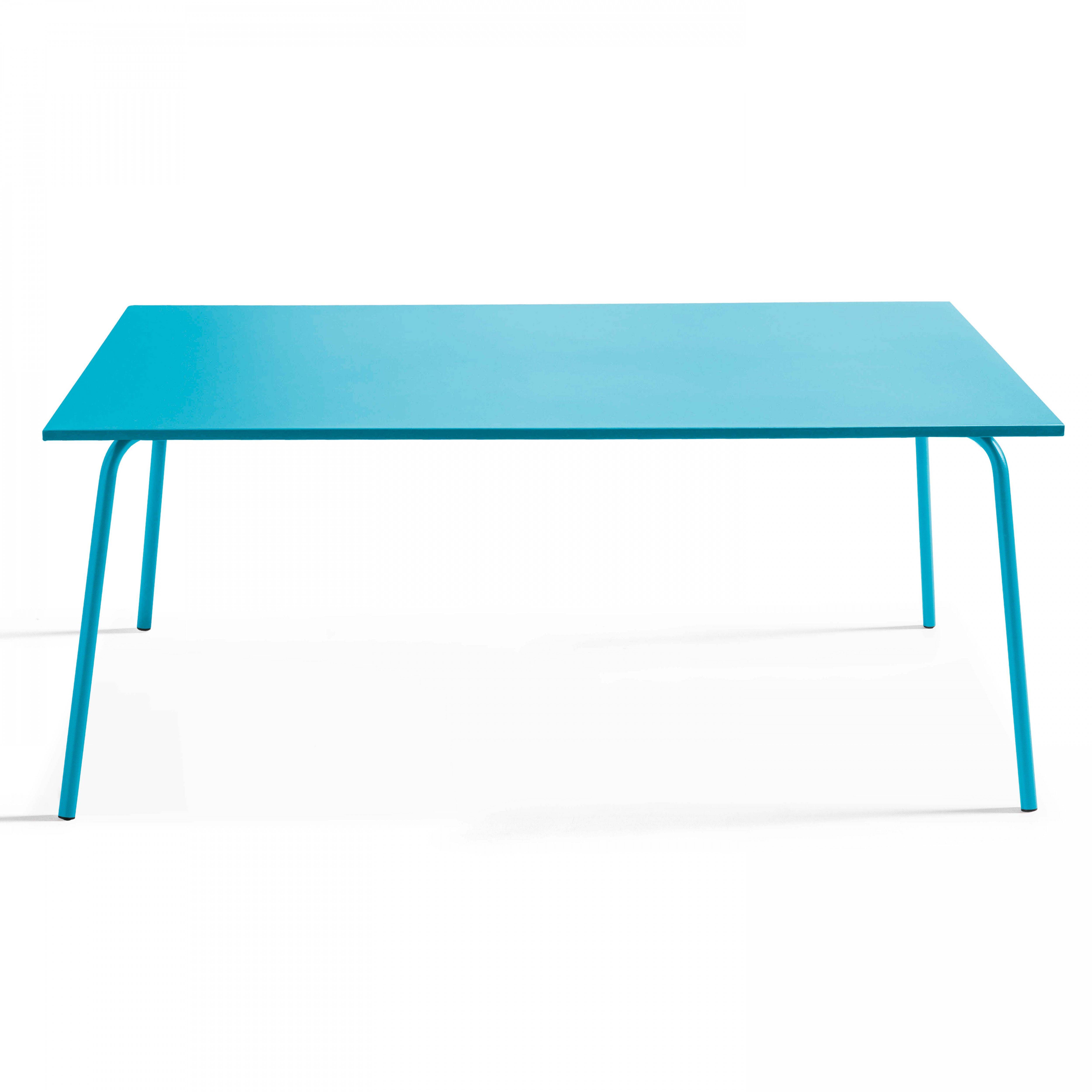 Oviala - Ensemble table de jardin et 6 chaises en métal bleu Palavas - Oviala - Imagen 4