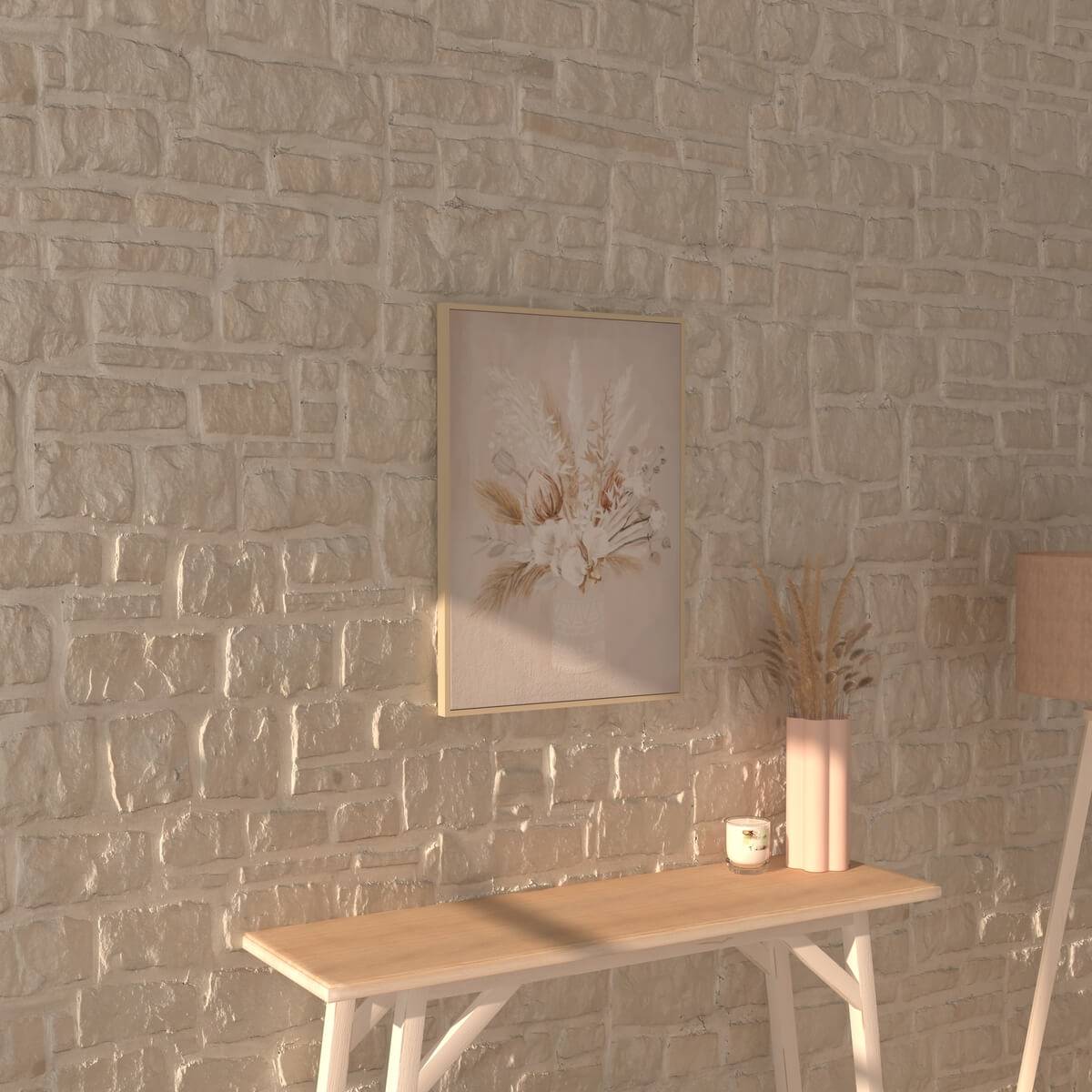 Atmosphera - Toile "Tida" bois 50x70cm - Atmosphera Créateur d'intérieur - Image 1