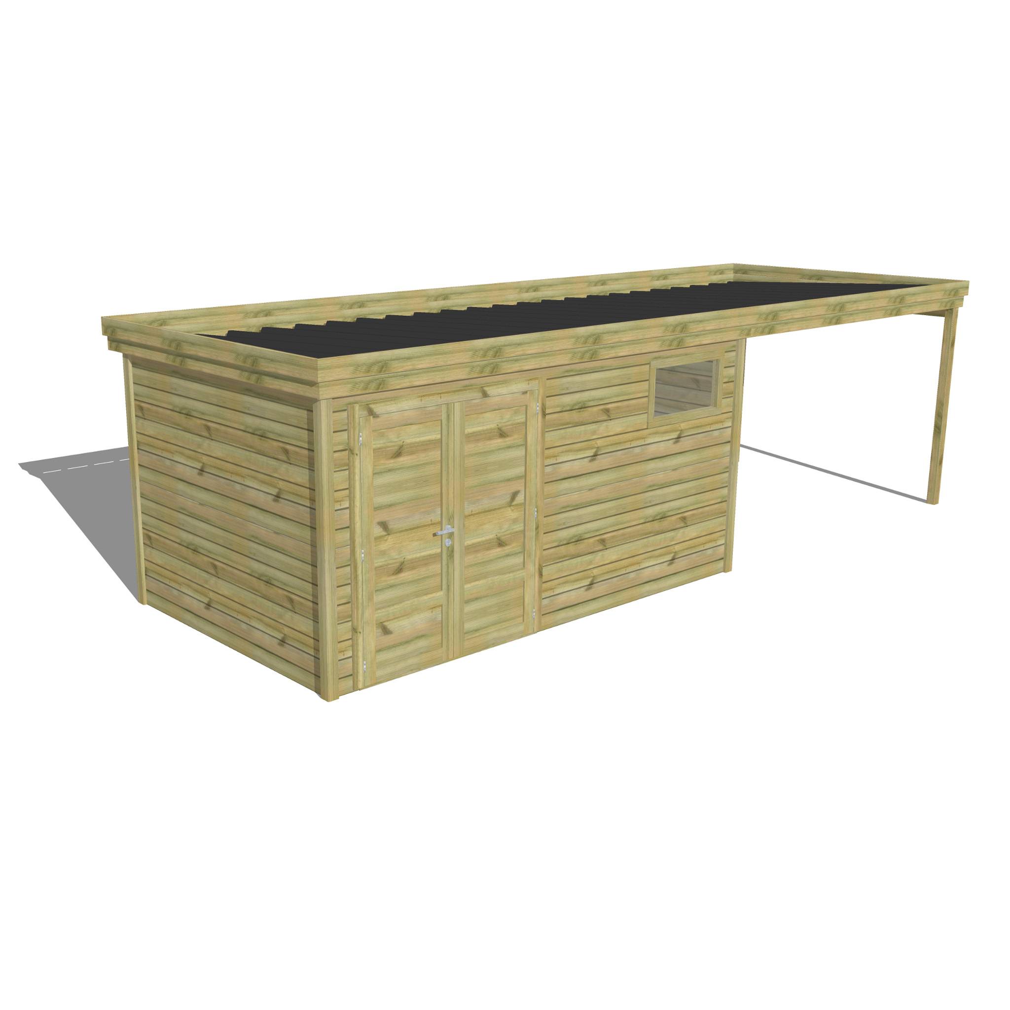 Abri Français - ABRI DE JARDIN bois Pin traité autoclave 27mm - 7,84x2,64m / 21m2 - Bac acier - Abri Français - Image 1