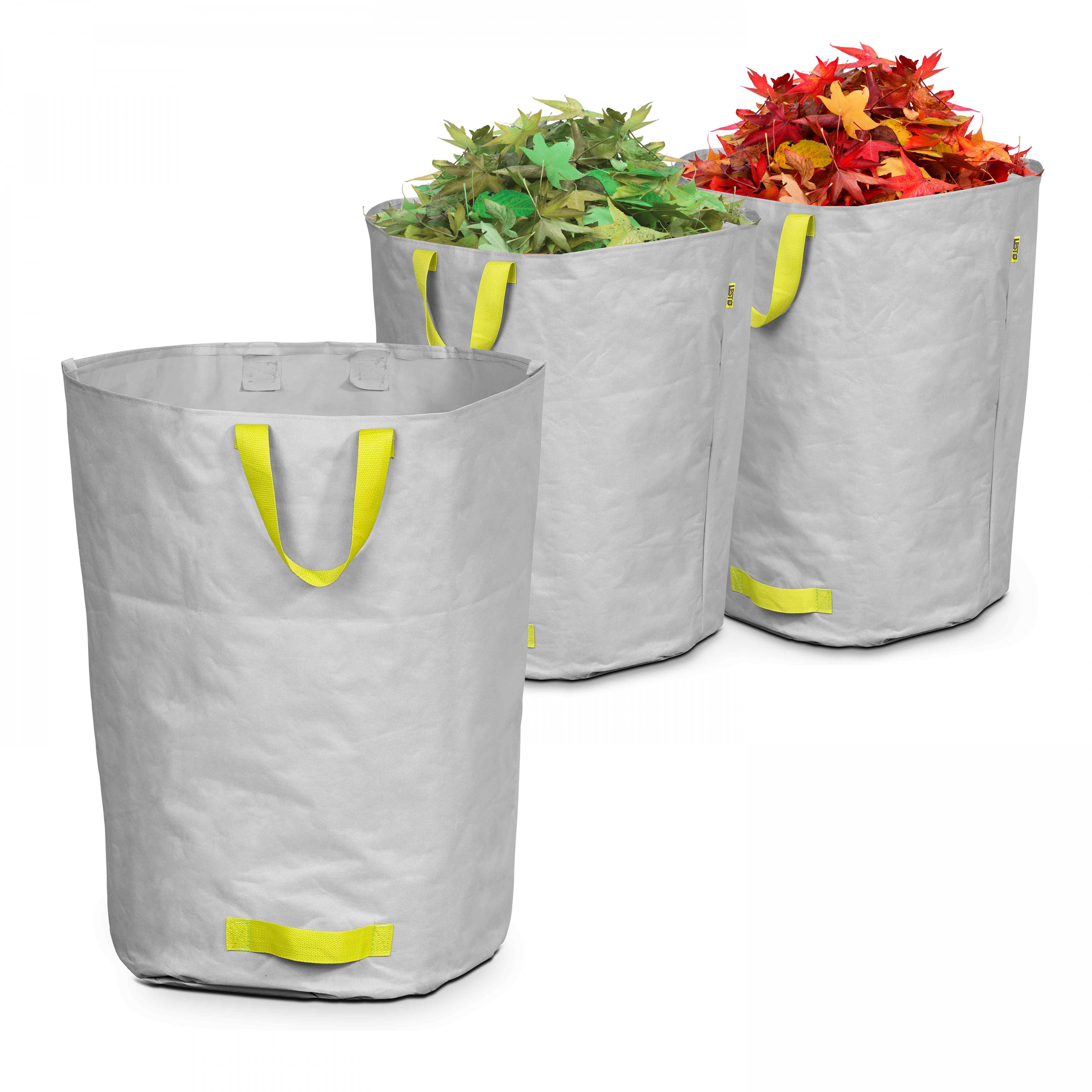 Oviala - Lot de 3 sacs à déchets de jardin 100l polyester gris Lesto - Oviala - Imagen 1