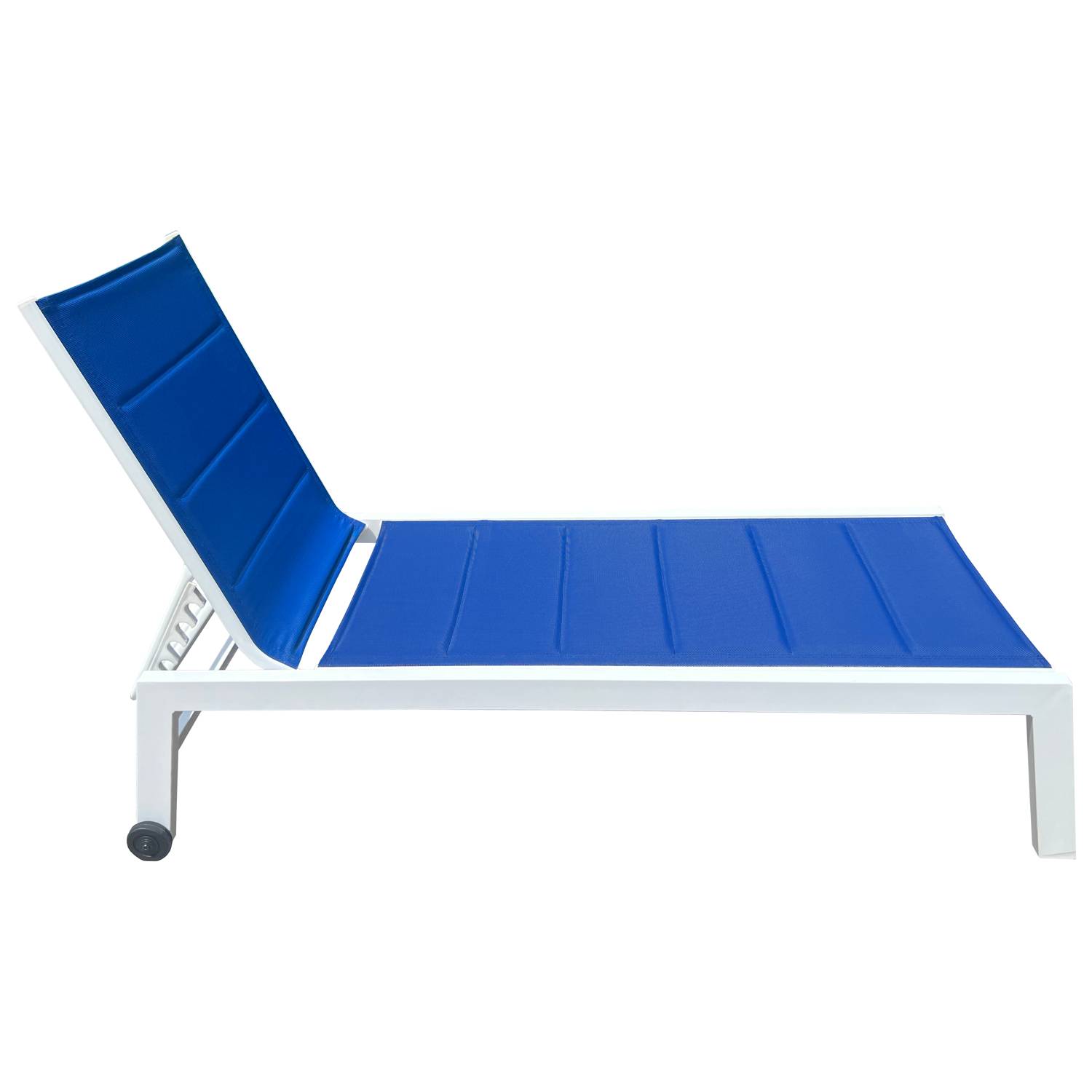 Happy Garden - Lot de 2 bains de soleil BARBADOS en textilène bleu - aluminium blanc - HAPPY GARDEN - Imagen 3