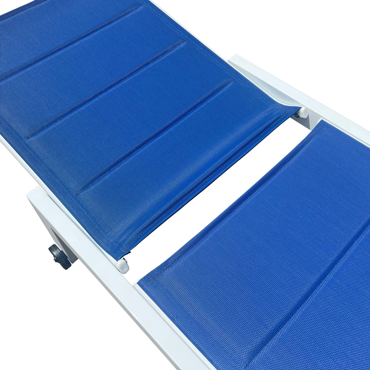 Happy Garden - Lot de 2 bains de soleil BARBADOS en textilène bleu - aluminium blanc - HAPPY GARDEN - Imagen 6