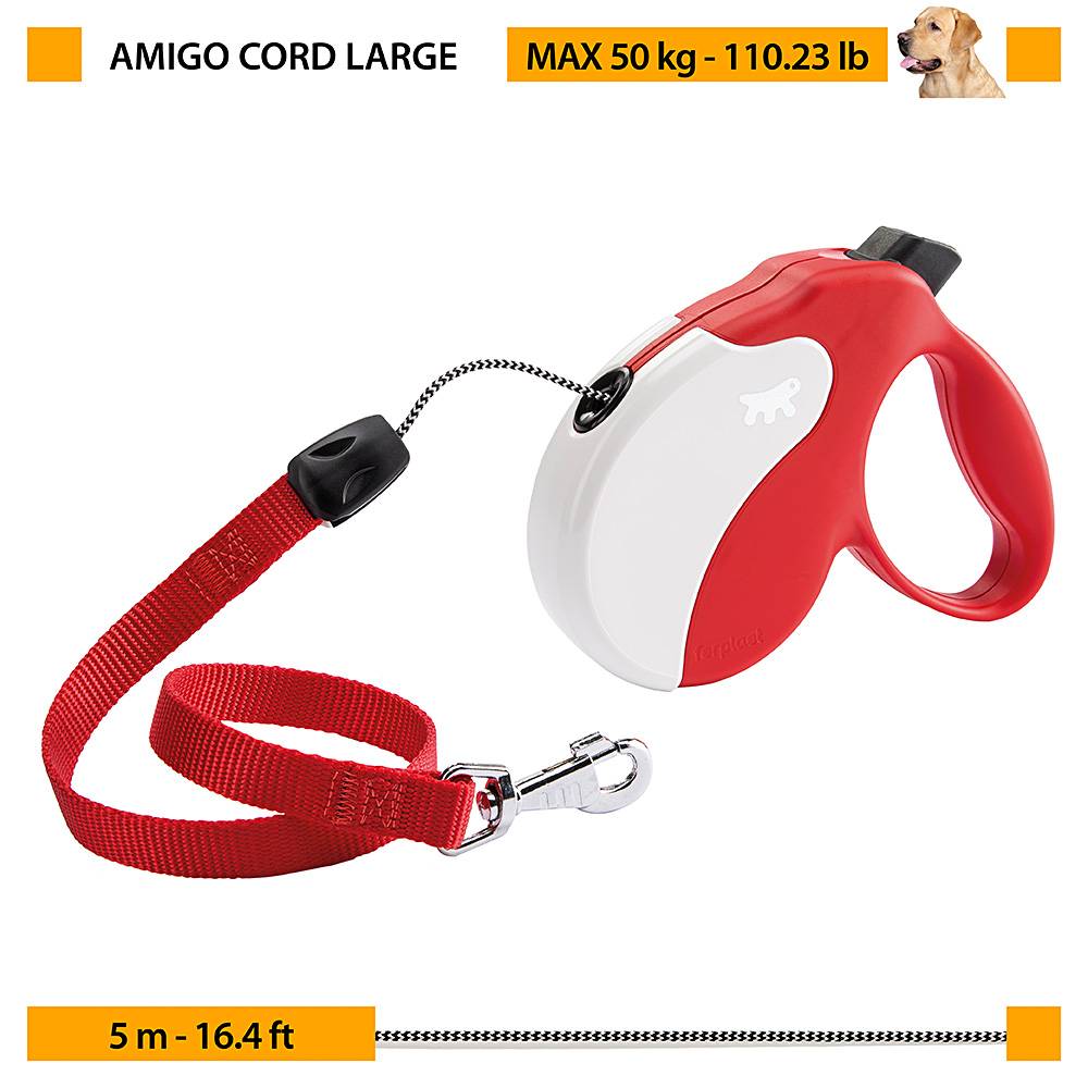 Ferplast - Ferplast Laisse Chien Enrouleur AMIGO LARGE, Laisse pour grands chiens jusqu'à 50 Kg. Cordon Extensible max 5 m. Bouton de verrouillage et de - Imagen 2