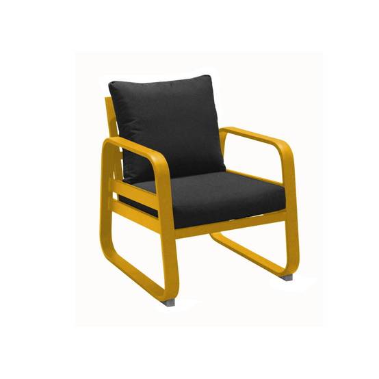 Proloisirs - Fauteuil détente de jardin Tonio rouge/gris - Aluminium - coussins déhoussables PROLOISIRS